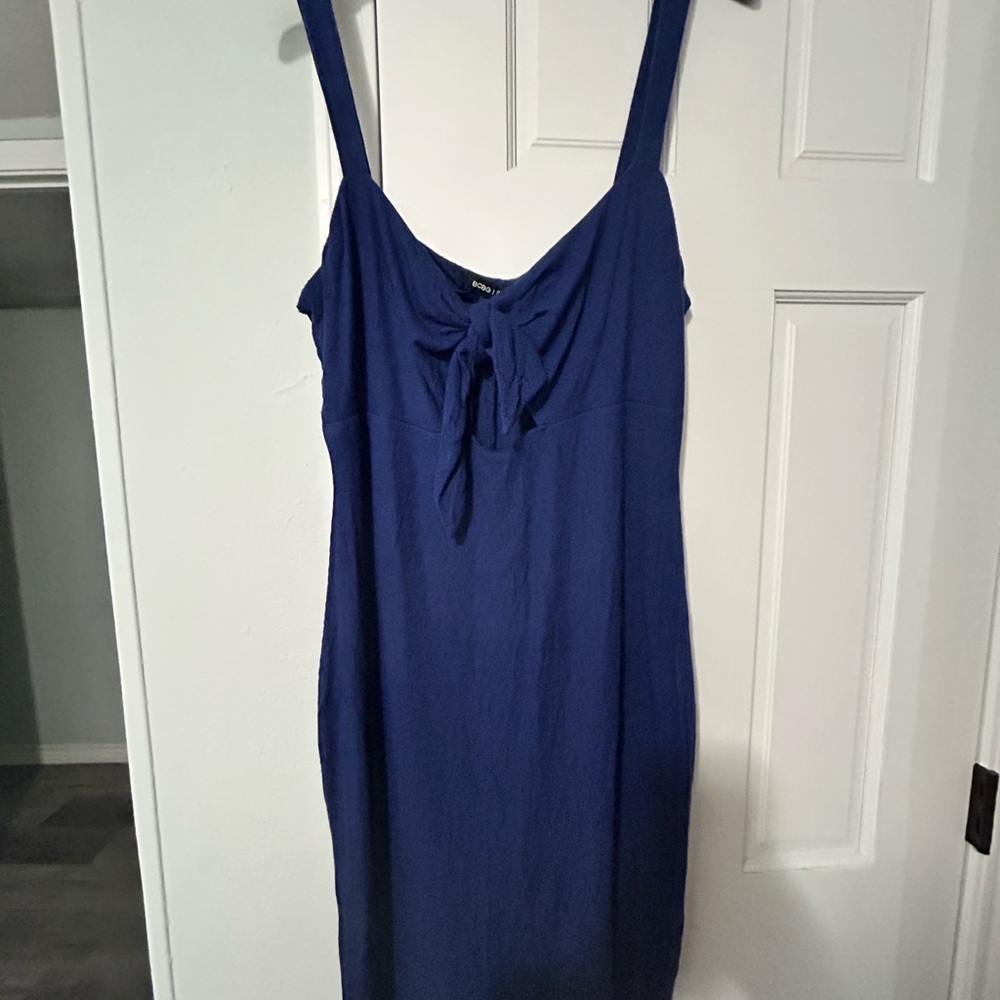 BCBG Navy Knot-Front Dress